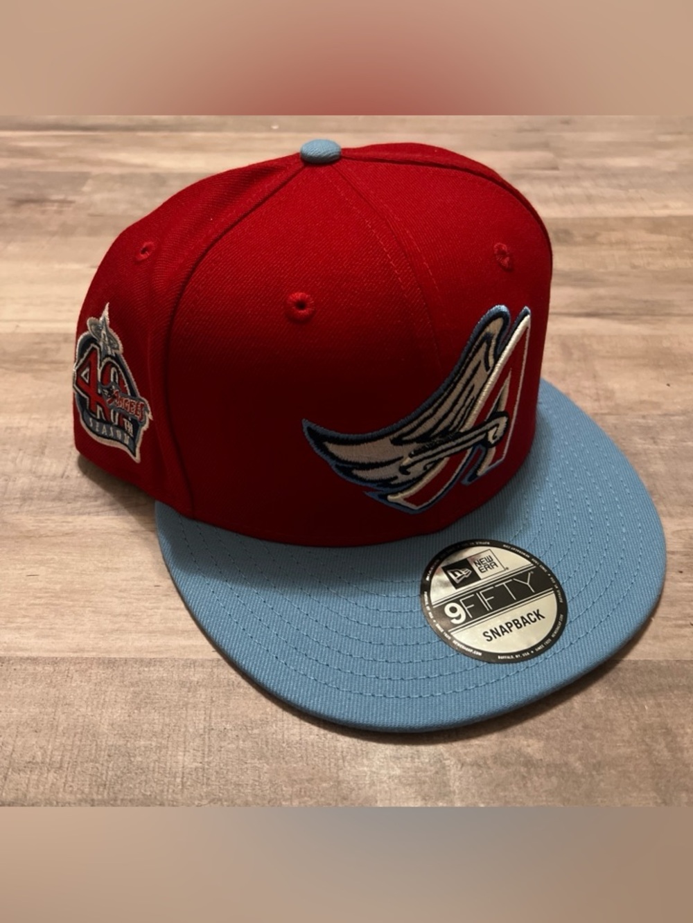 New Era Anaheim Angels 9 Fifty Hat 40th Season Patch Red Blue SnapBack